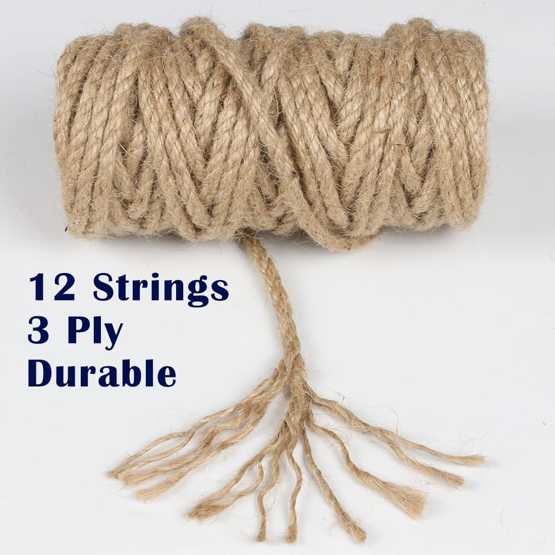PerkHomy Natural Jute Twine 600 Feet Long Twine String for Crafts Gift Wrapping Packing Gardening Crochet Knitting Macrame Decor (Brown 2mm * 600feet)