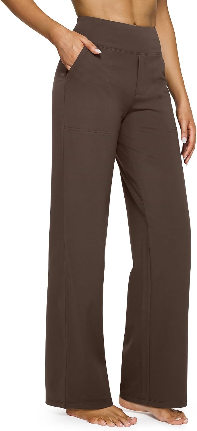 G4Free Yoga Pants for Women Wide Leg Pants with Pockets High Waisted