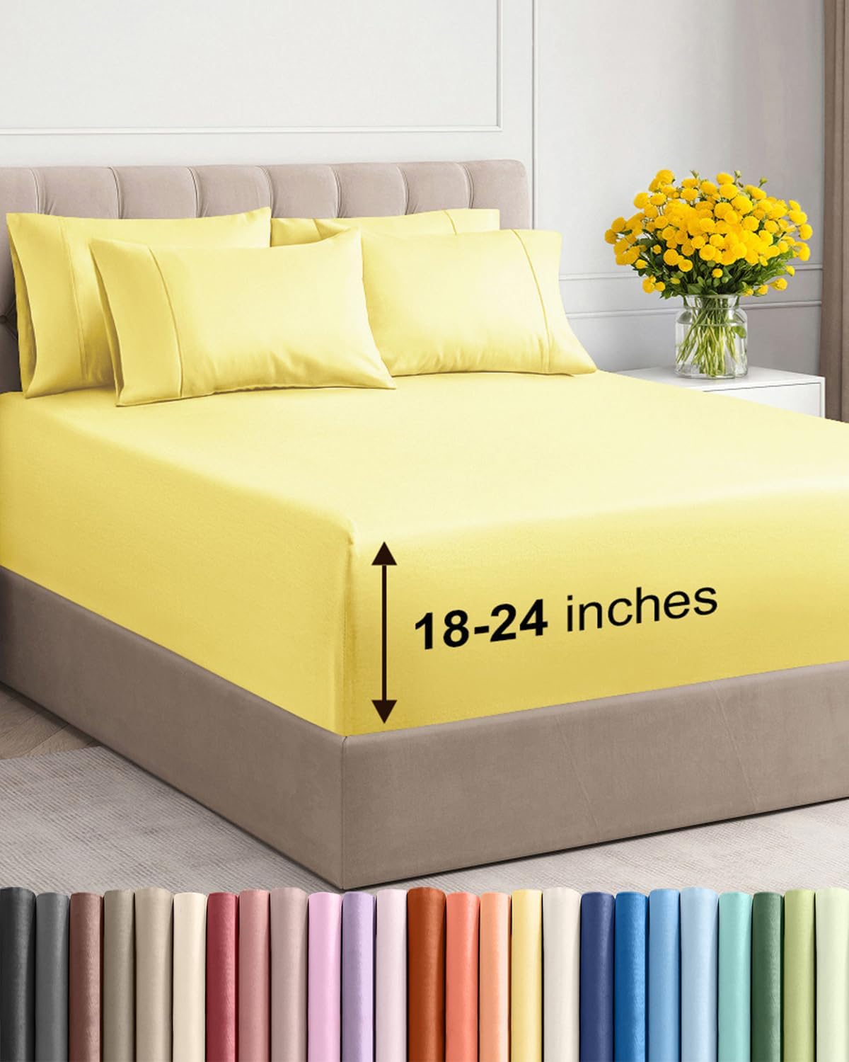 CGK Extra Deep Twin XL Sheet Set - 4pc College Dorm Room - Coral
