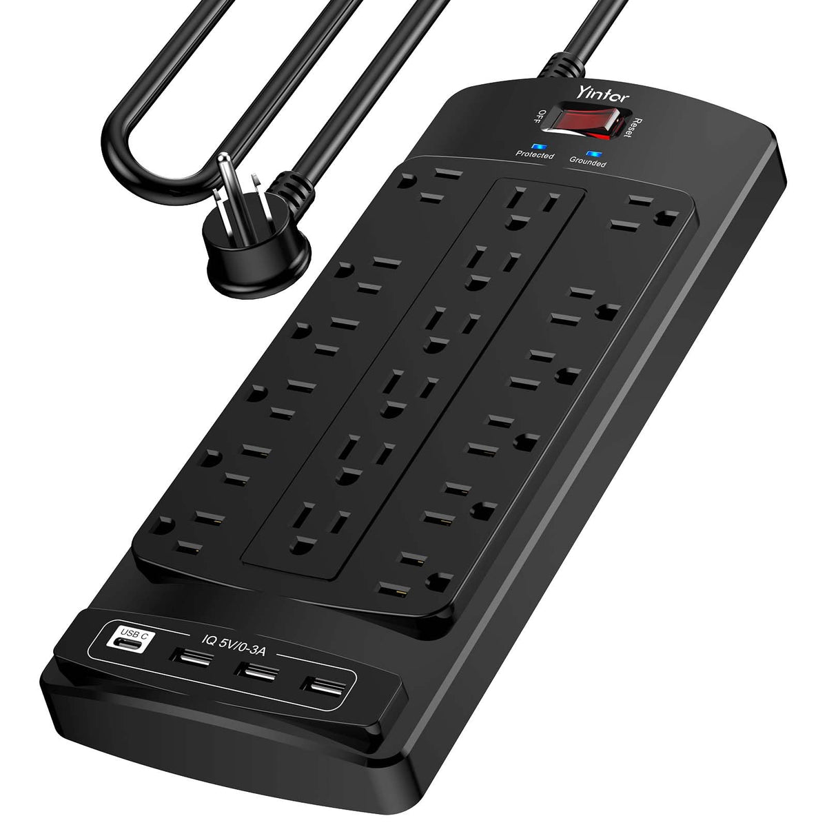 Yintar 6Ft Surge Protector Power Strip with 6 Outlets & 3 USB Ports, Black Father Jim Norris notebooks