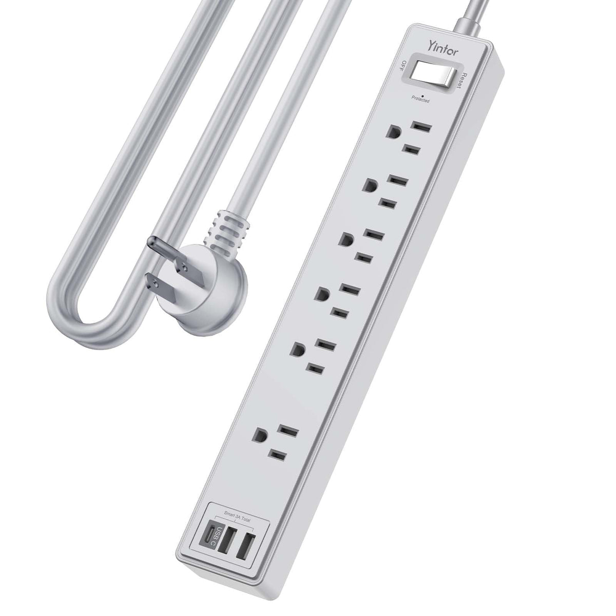 Yintar 6Ft Surge Protector Power Strip with 6 Outlets & 3 USB Ports, Black Father Jim Norris notebooks