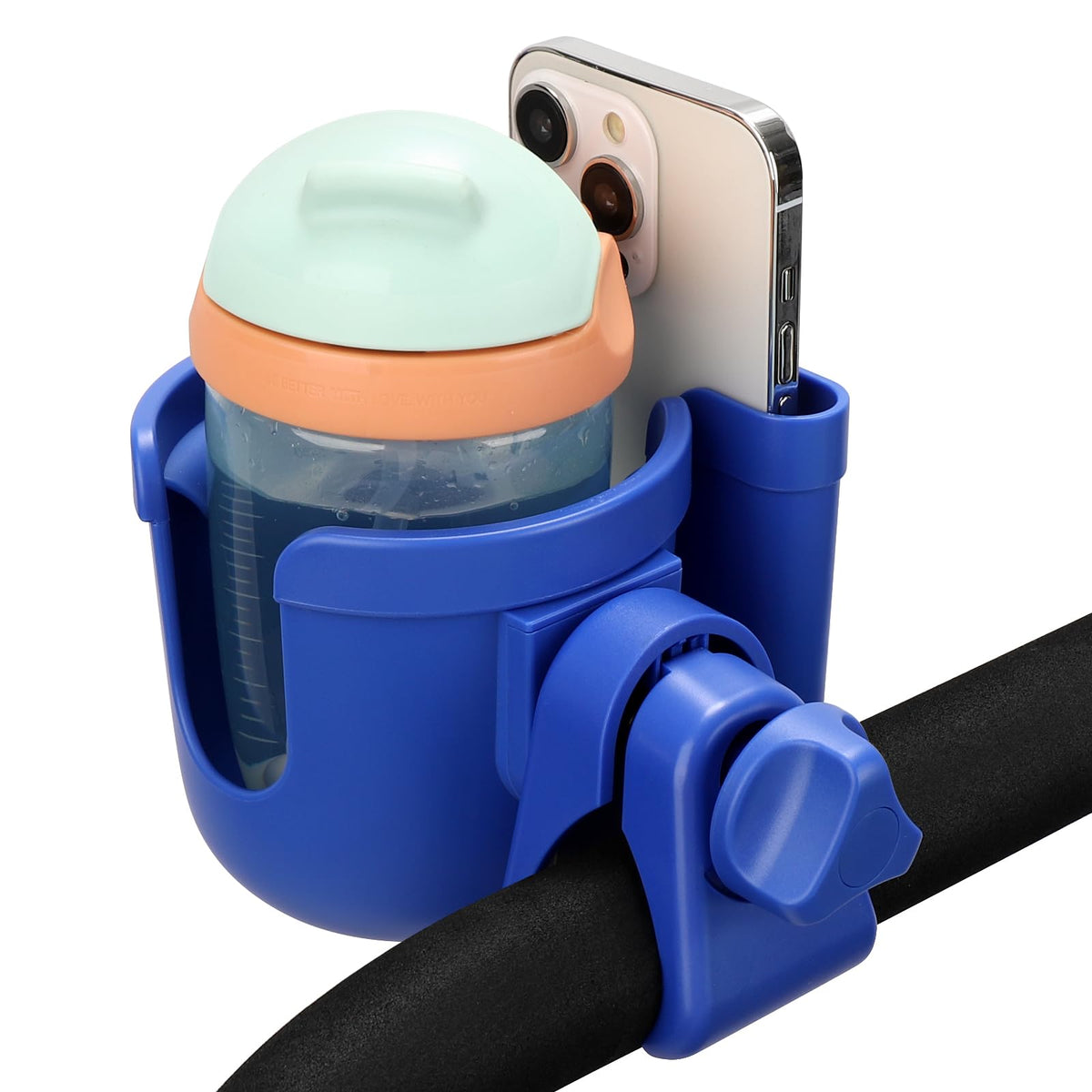 Accmor Stroller Cup Holder with Phone Holder, Bike Cup Holder, Walker Scooter Wheelchair Cup Holder Attachment, Universal Cup Holder for Uppababy Graco Strollers