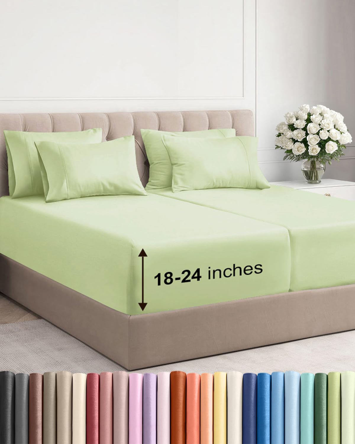 CGK Extra Deep Twin XL Sheet Set - 4pc College Dorm Room - Coral