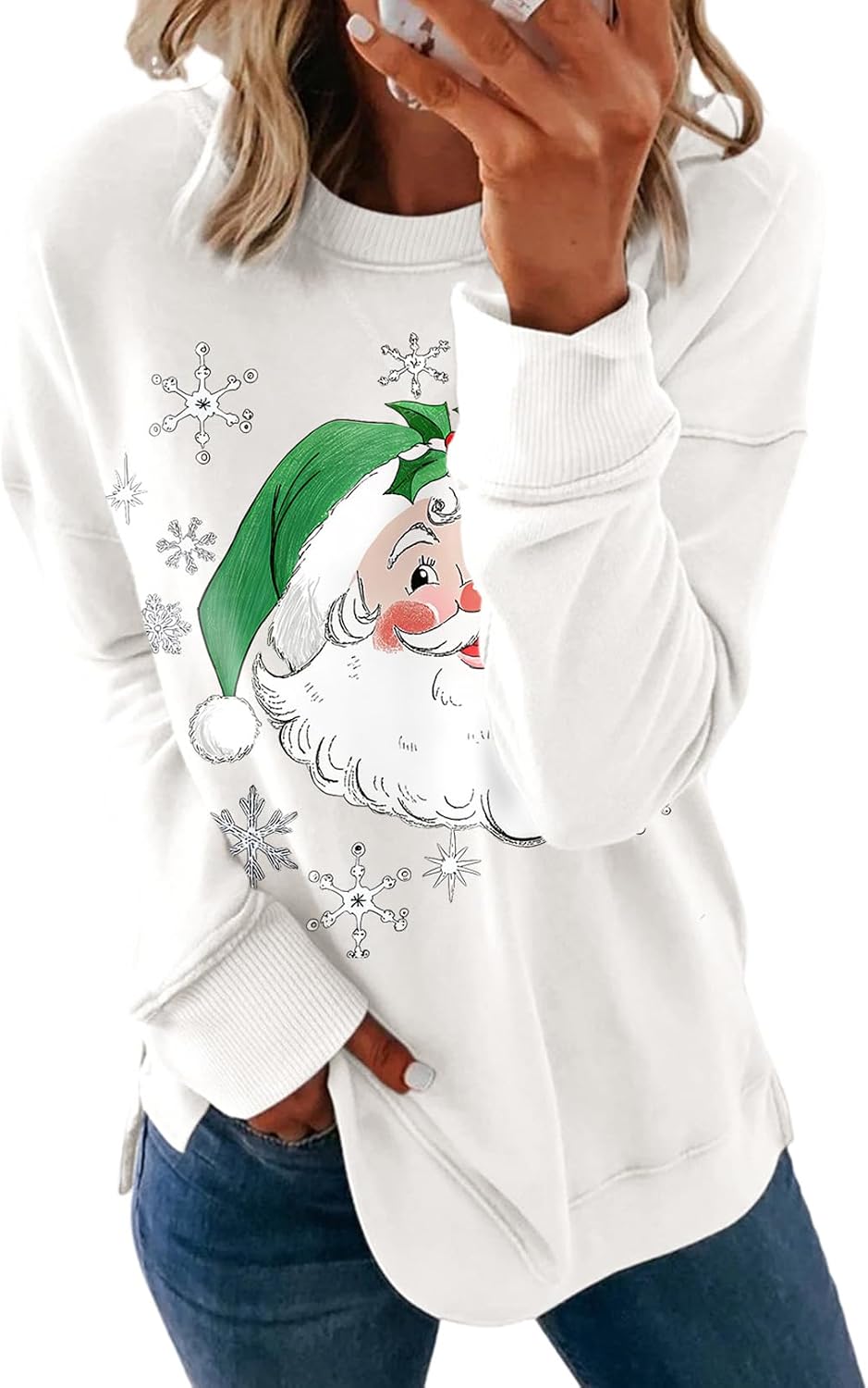 Dokotoo Women's Casual Crew Neck Sweatshirt Loose Long Sleeve Pullover Tops