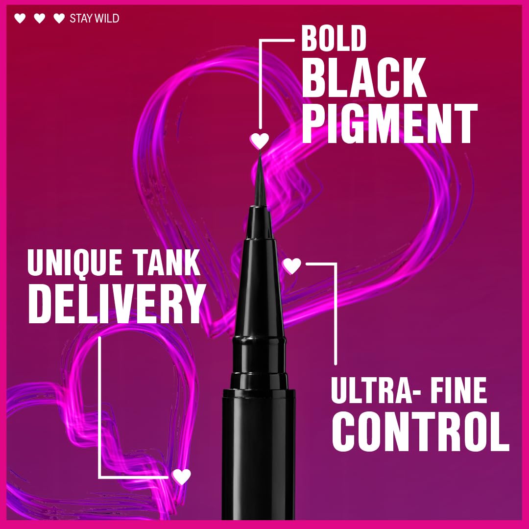 Liquid Eyeliner - Ultra-Fine Brush, Waterproof, Long-Lasting - Cruelty-Free & Vegan - Ultra Black