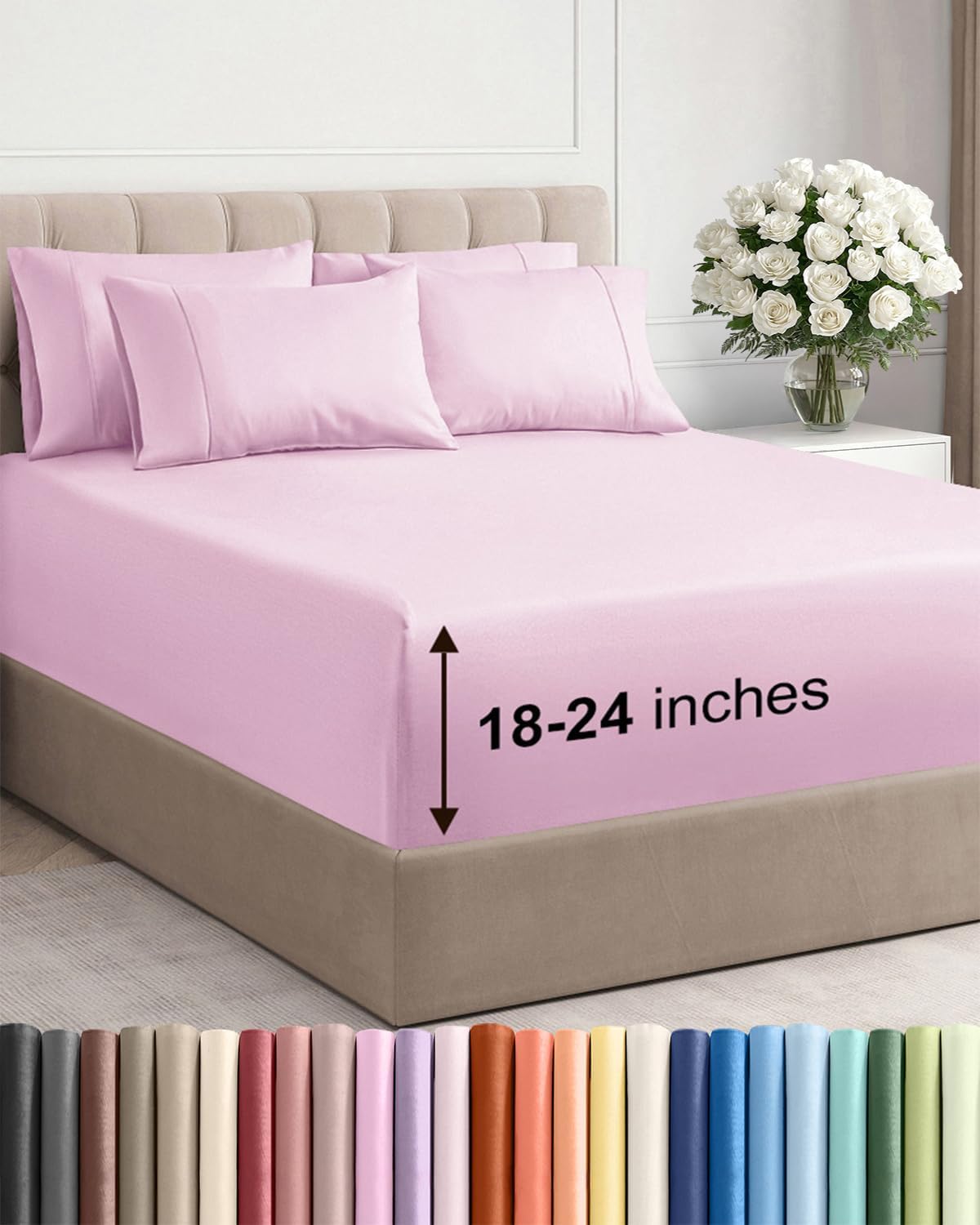 CGK Extra Deep Twin XL Sheet Set - 4pc College Dorm Room - Coral
