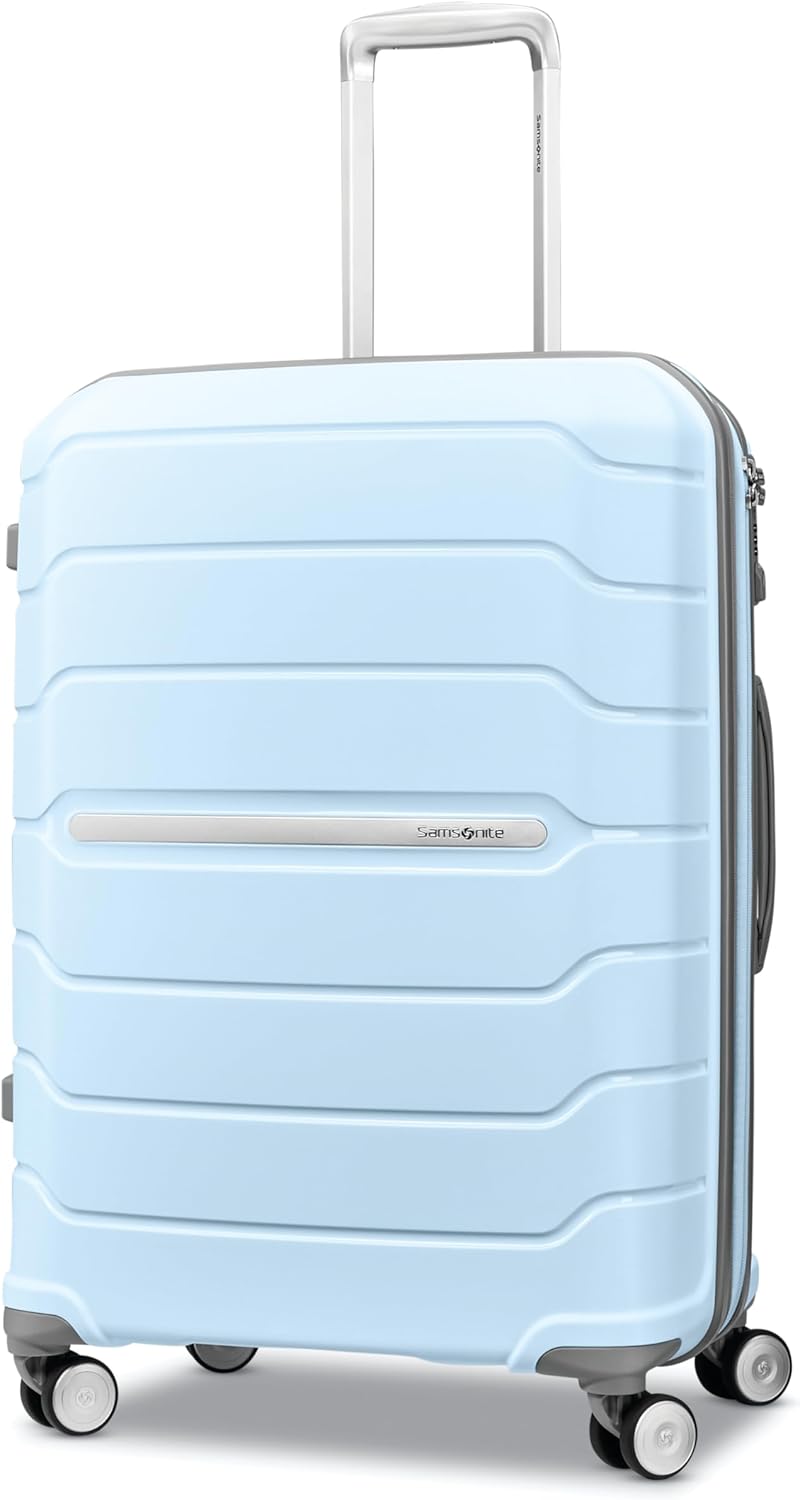Samsonite Freeform Medium Luggage with Dual 360° Spinner Wheels - Checked Suitcase - TSA Lock, Airline-Approved - Lightweight Durable Polypropylene Expandable Hardshell - Amethyst Purple