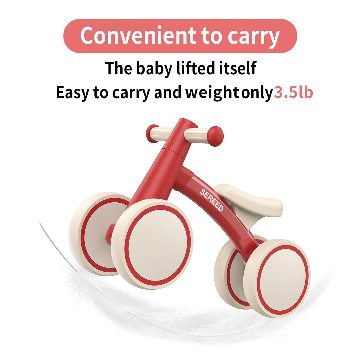 SEREED Baby Balance Bike for 1 Year Old Boy Girl, First Birthday Gift Toy