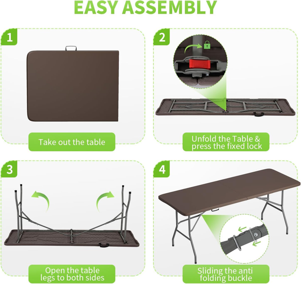 BestOffice | 6FT Folding Table | Black | Portable Plastic Table Father Jim Norris notebooks