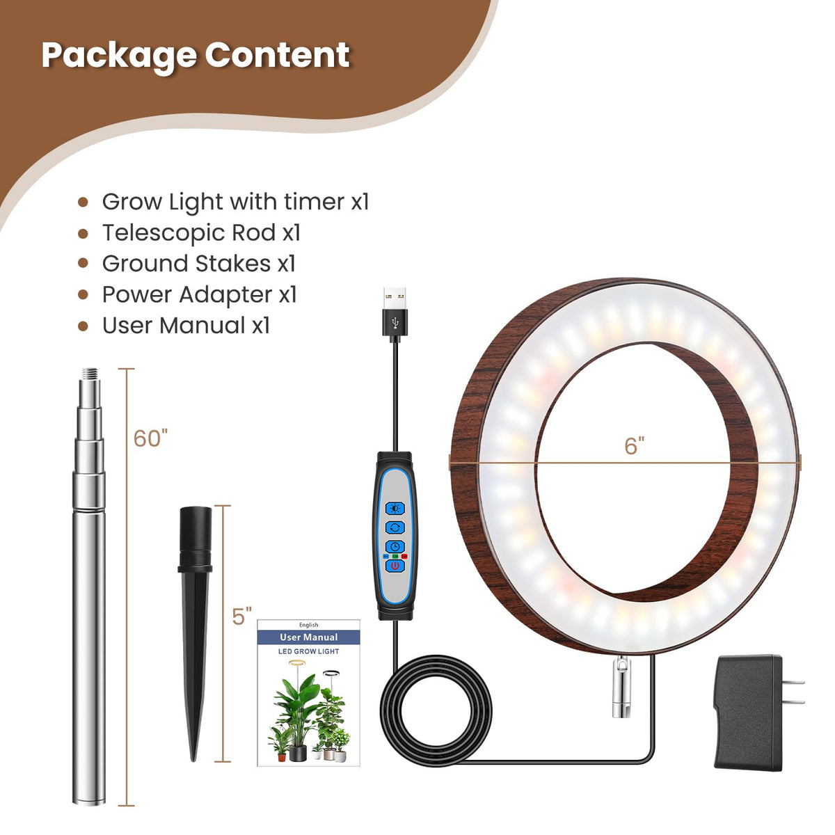 Aokrean Grow Lights for Indoor Plants Growing, Full Spectrum with Base Father Jim Norris notebooks