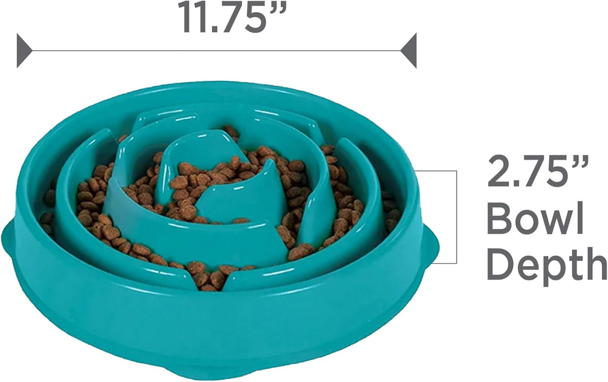 Outward Hound Fun Feeder Slo Bowl Dog Slow Feeder, Notch, Blue, 8.8"