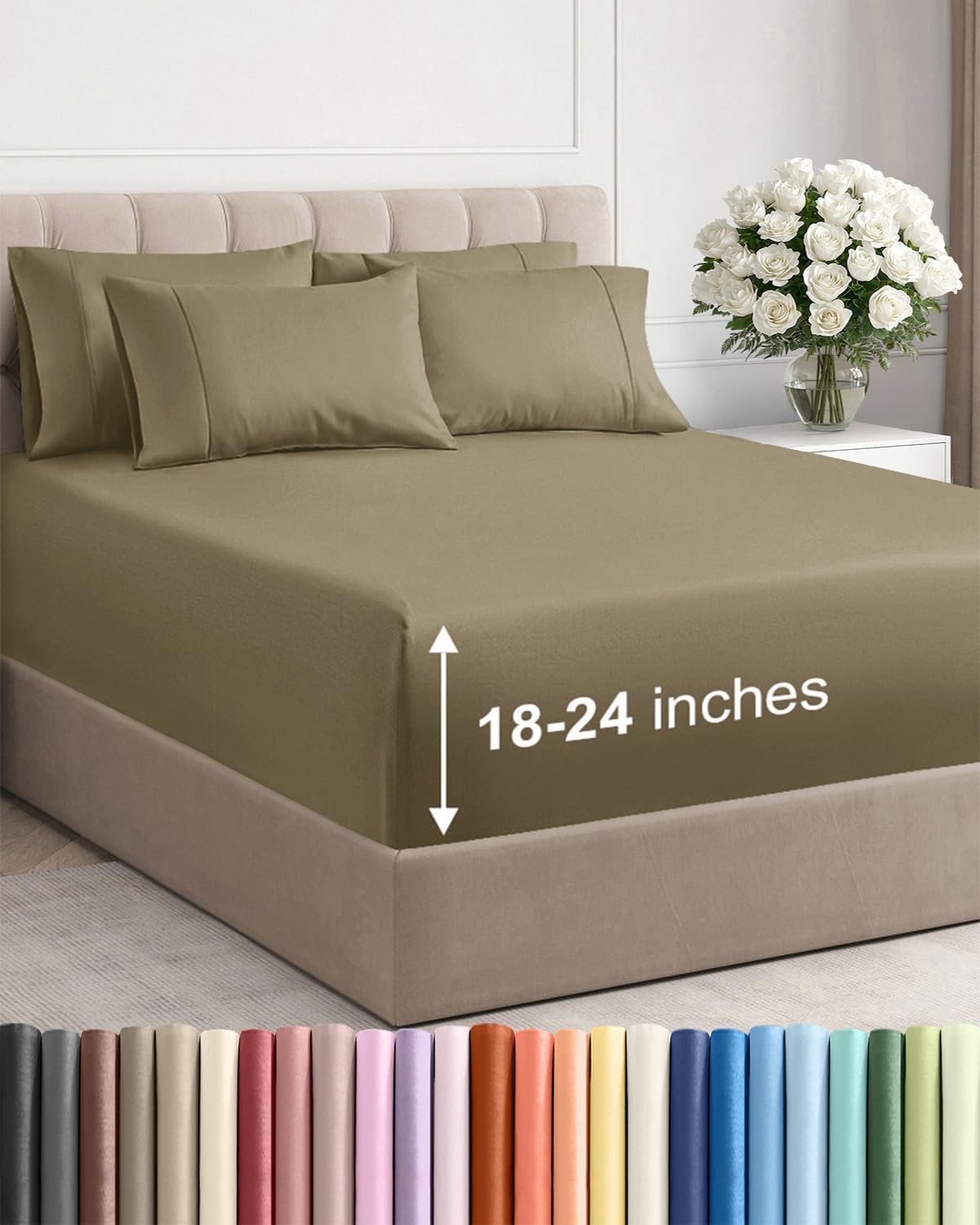 CGK Extra Deep Twin XL Sheet Set - 4pc College Dorm Room - Coral