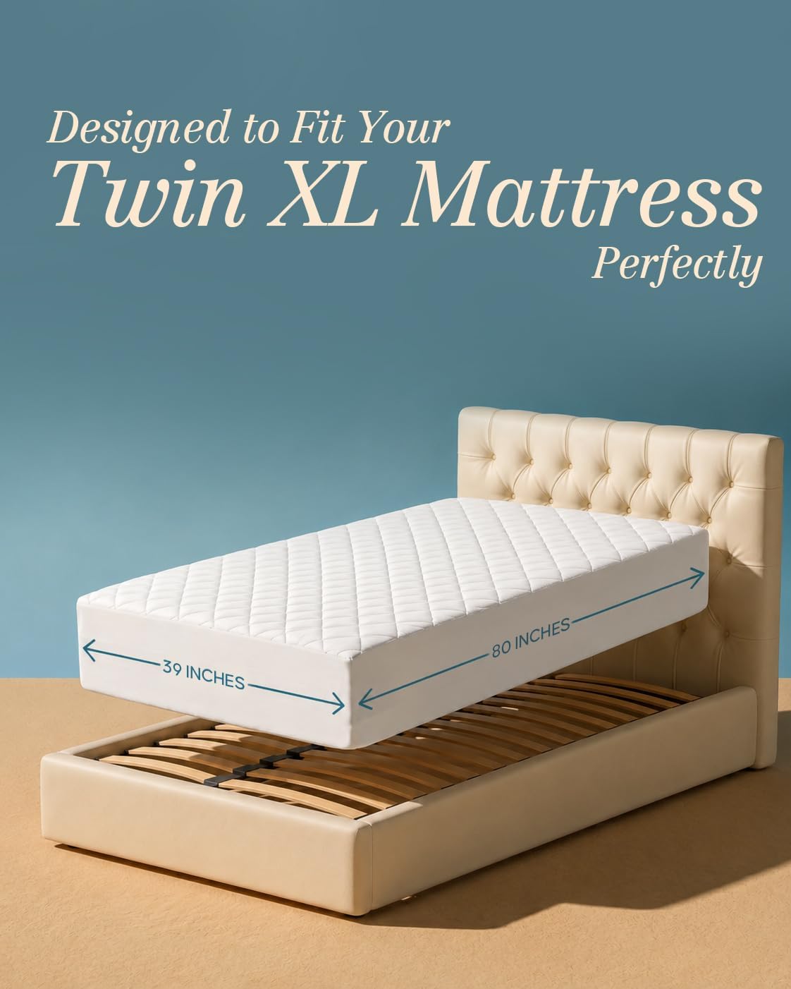 Queen Mattress Pad, Quilted Mattress Protector Topper fits 16" Deep Pocket