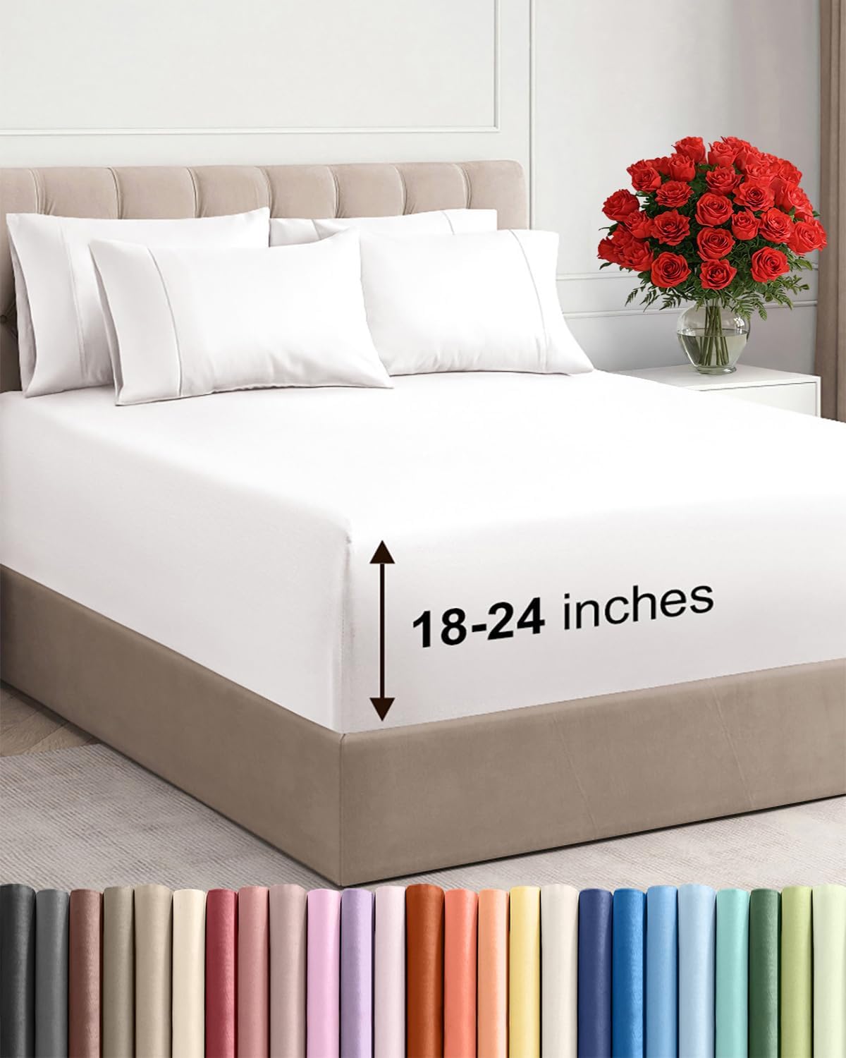 CGK Extra Deep Twin XL Sheet Set - 4pc College Dorm Room - Coral