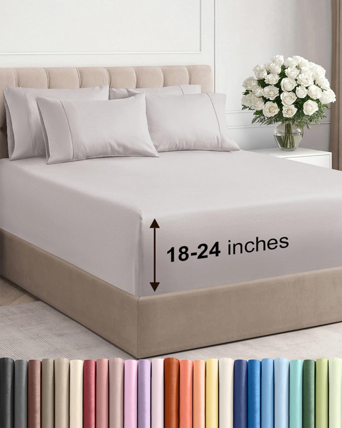 CGK Extra Deep Twin XL Sheet Set - 4pc College Dorm Room - Coral