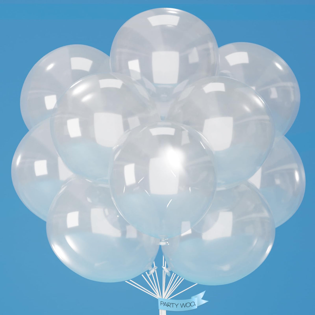 PartyWoo Assorted Colors Rainbow Balloons 50pcs Multicolor Colorful Color