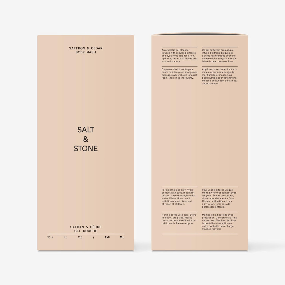 Salt & Stone Body Wash for Women & Men, Bergamot & Hinoki 15.2 fl oz