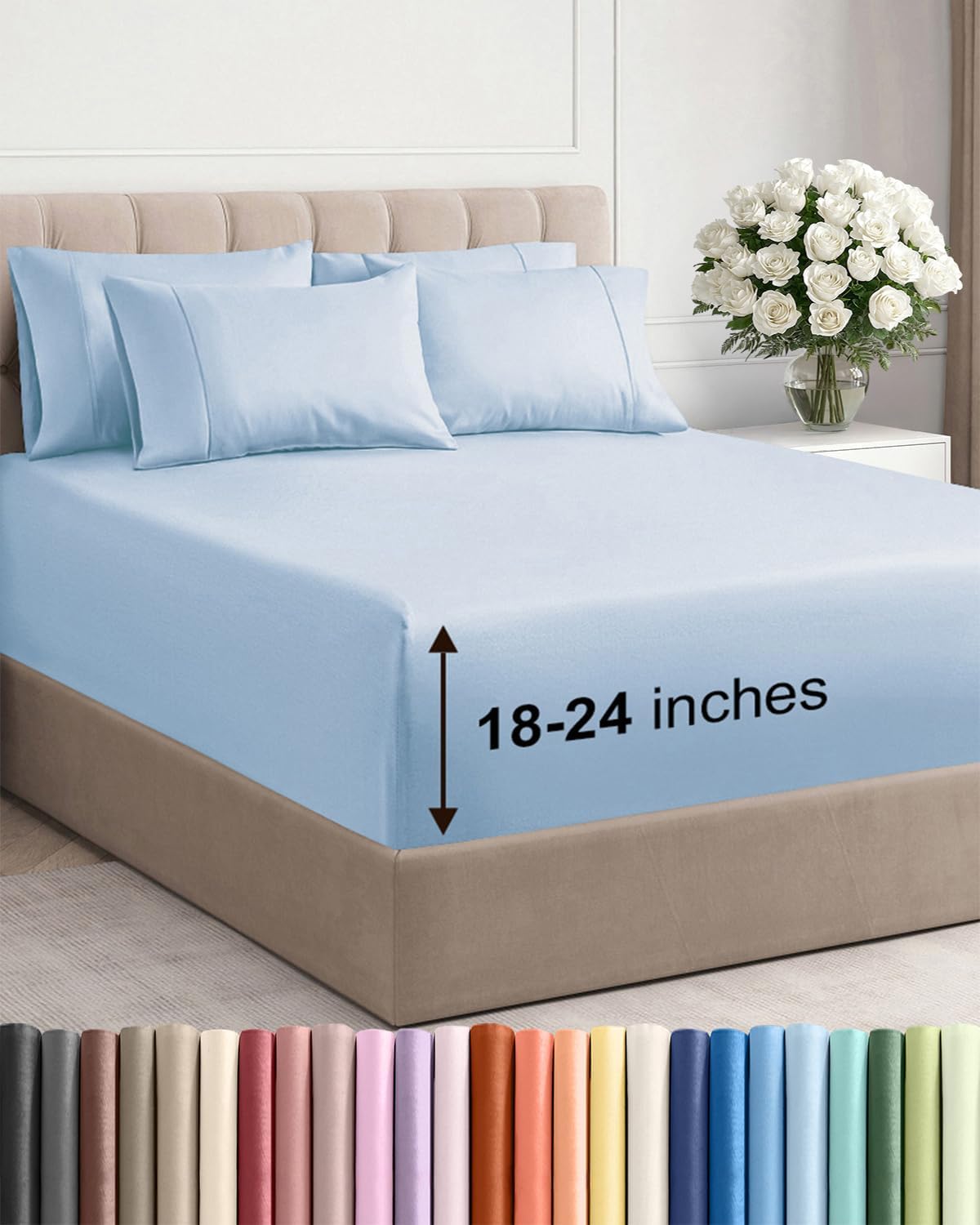 CGK Extra Deep Twin XL Sheet Set - 4pc College Dorm Room - Coral