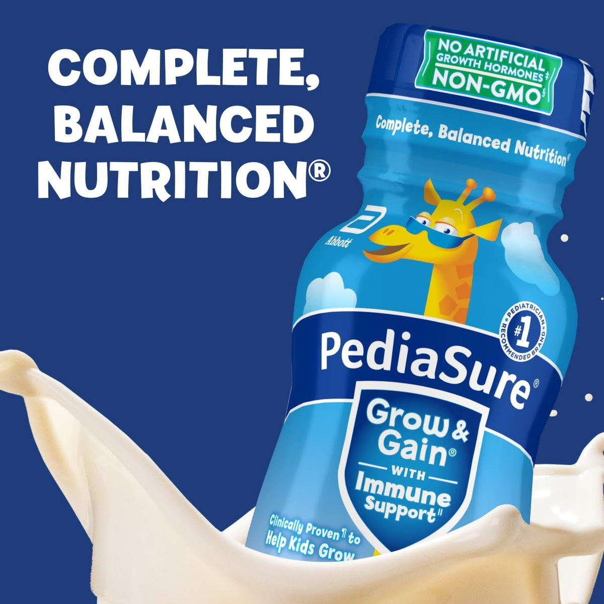 PediaSure Grow & Gain Kids Nutrition Shake, 7g Protein, Chocolate, 24 Pack