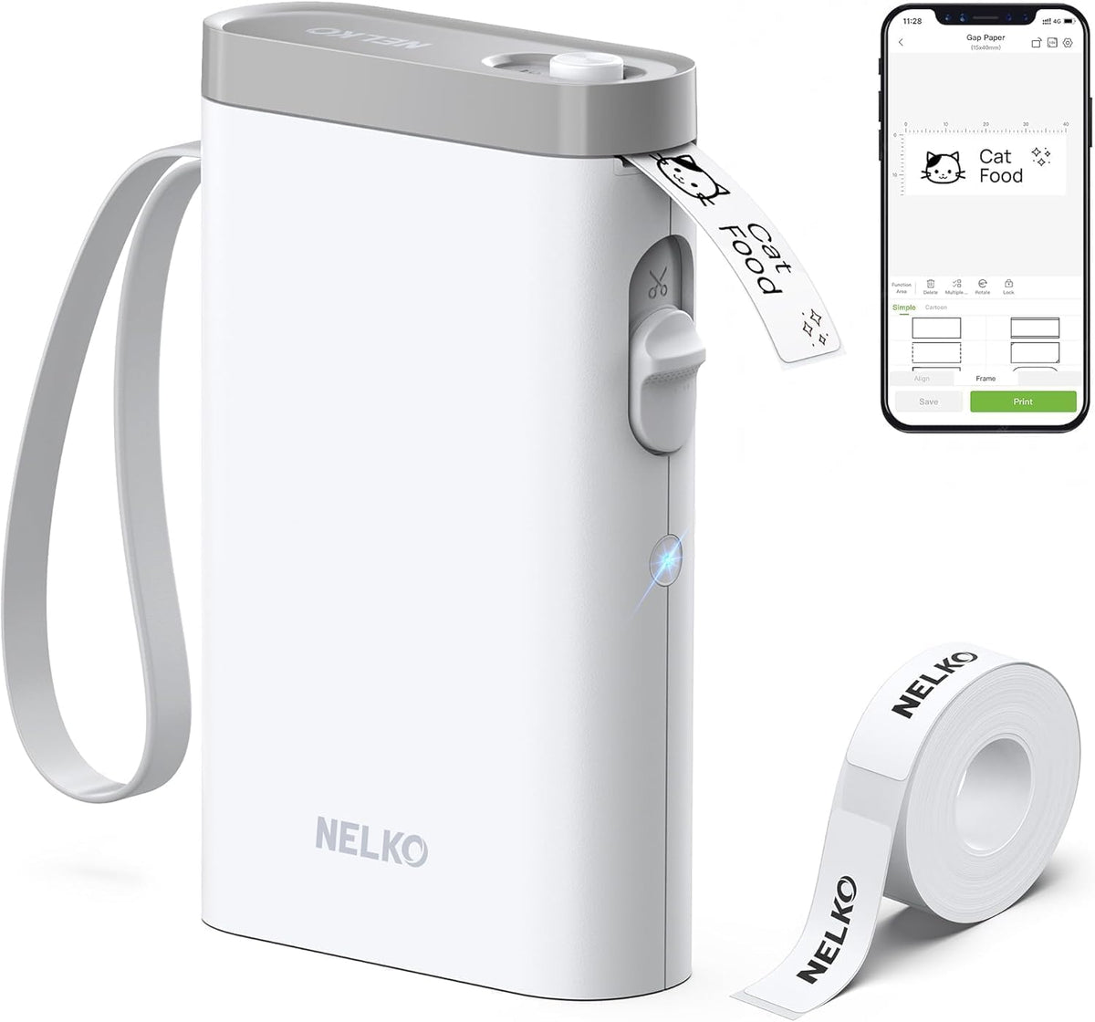 Nelko P21 Label Maker Machine with Tape, Bluetooth Label Printer, White Father Jim Norris notebooks