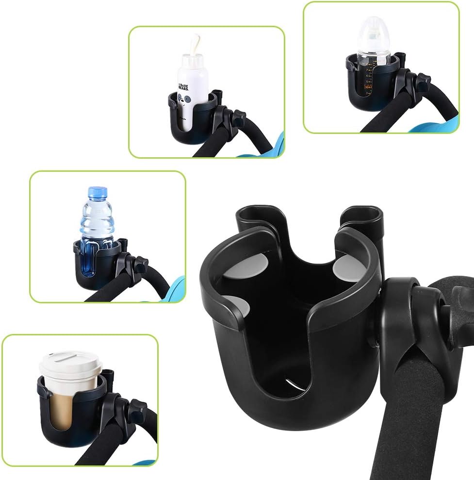 Accmor Stroller Cup Holder with Phone Holder, Bike Cup Holder, Walker Scooter Wheelchair Cup Holder Attachment, Universal Cup Holder for Uppababy Graco Strollers
