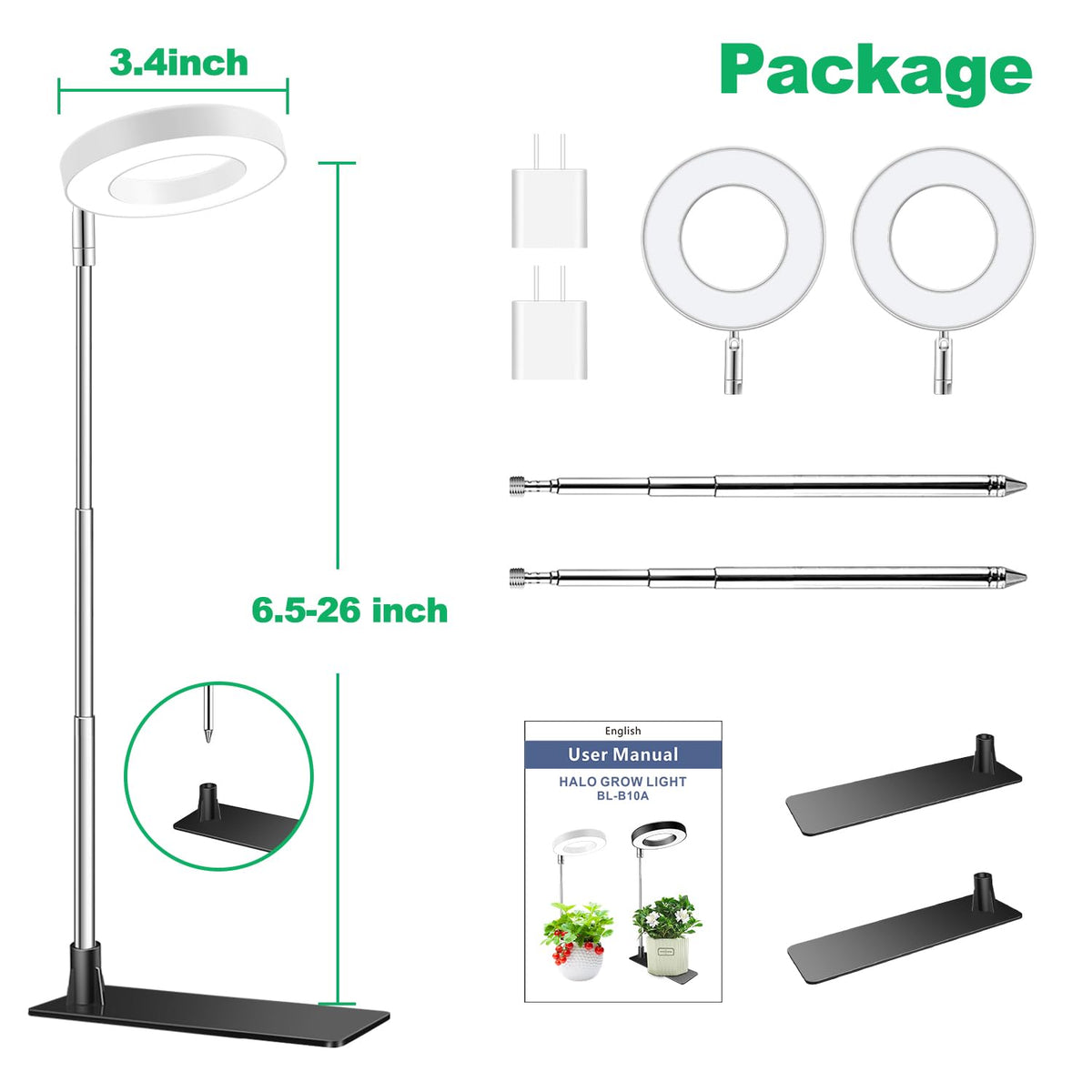 Aokrean Grow Lights for Indoor Plants Growing, Full Spectrum with Base Father Jim Norris notebooks