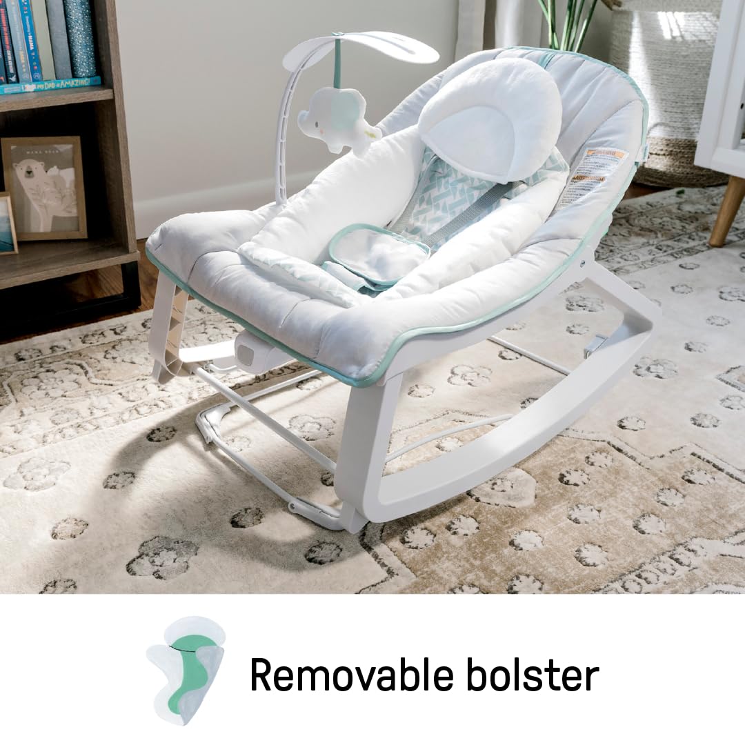 Ingenuity Keep Cozy 3-in-1 Grow with Me Vibrating Baby Bouncer, Seat & Infant to Toddler Rocker, Vibrations & -Toy Bar, 0-30 Months Up to 40 lbs (Weaver)