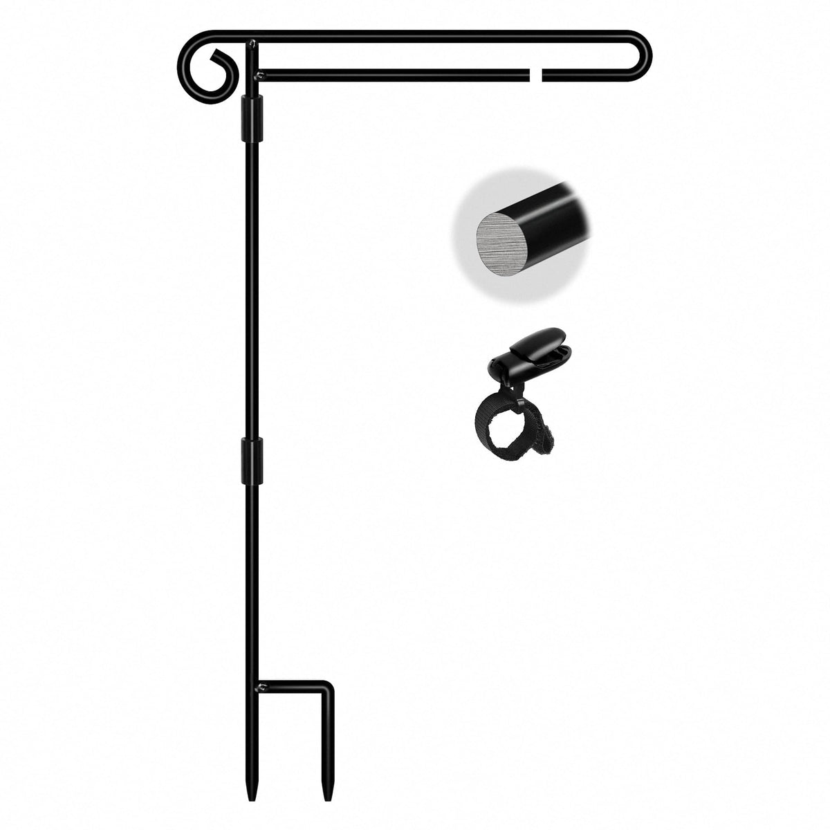HOOSUN Garden Flag Stand,Premium Garden Flag Holder Pole Metal Powder-Coated Weather-Proof Paint with Graden Flag Clip and Spring Stoppers Without Flag Garden Decorations Father Jim Norris notebooks