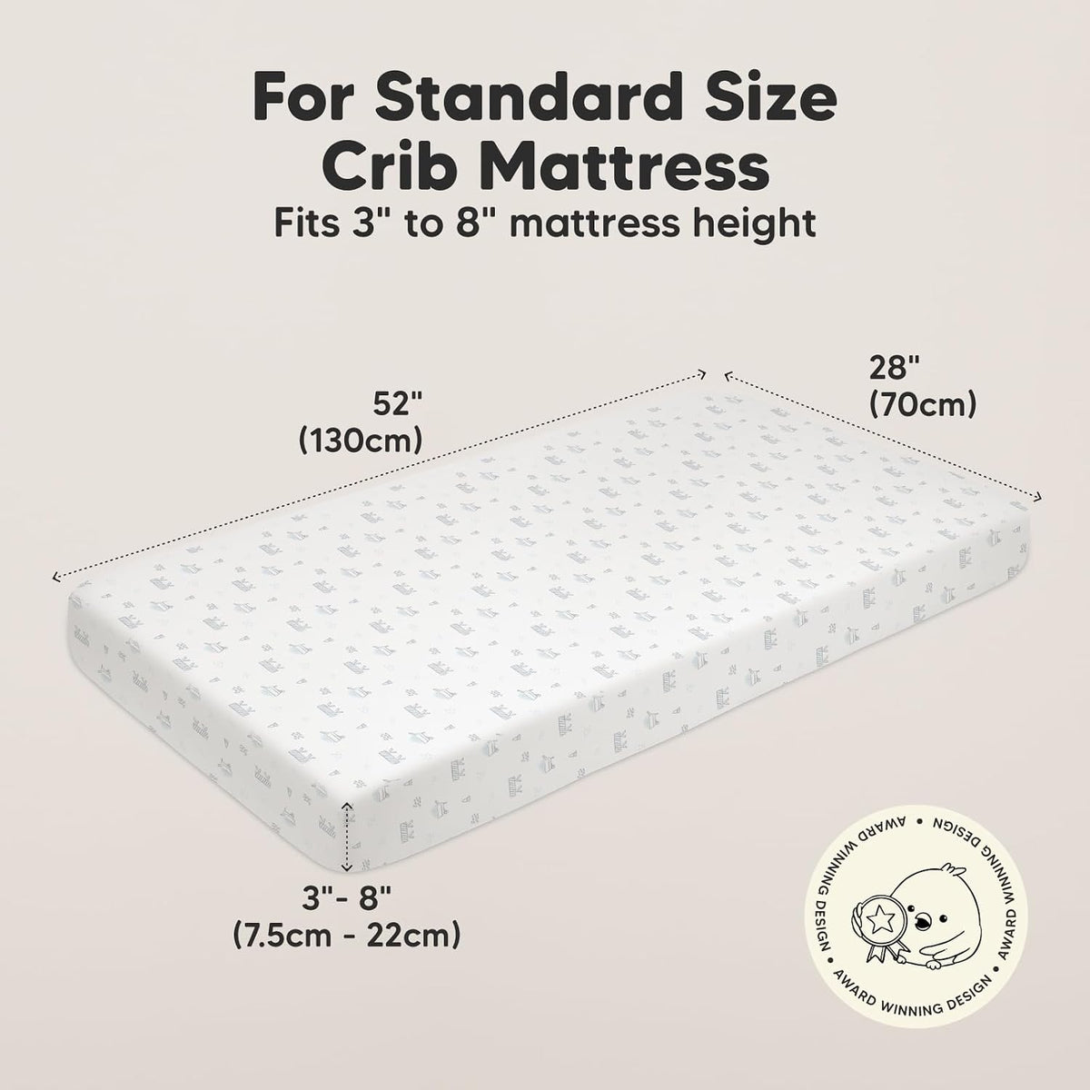 KeaBabies 2pk Organic Cotton Crib Sheets for Boys Girls 52x28, ABC Land Sky