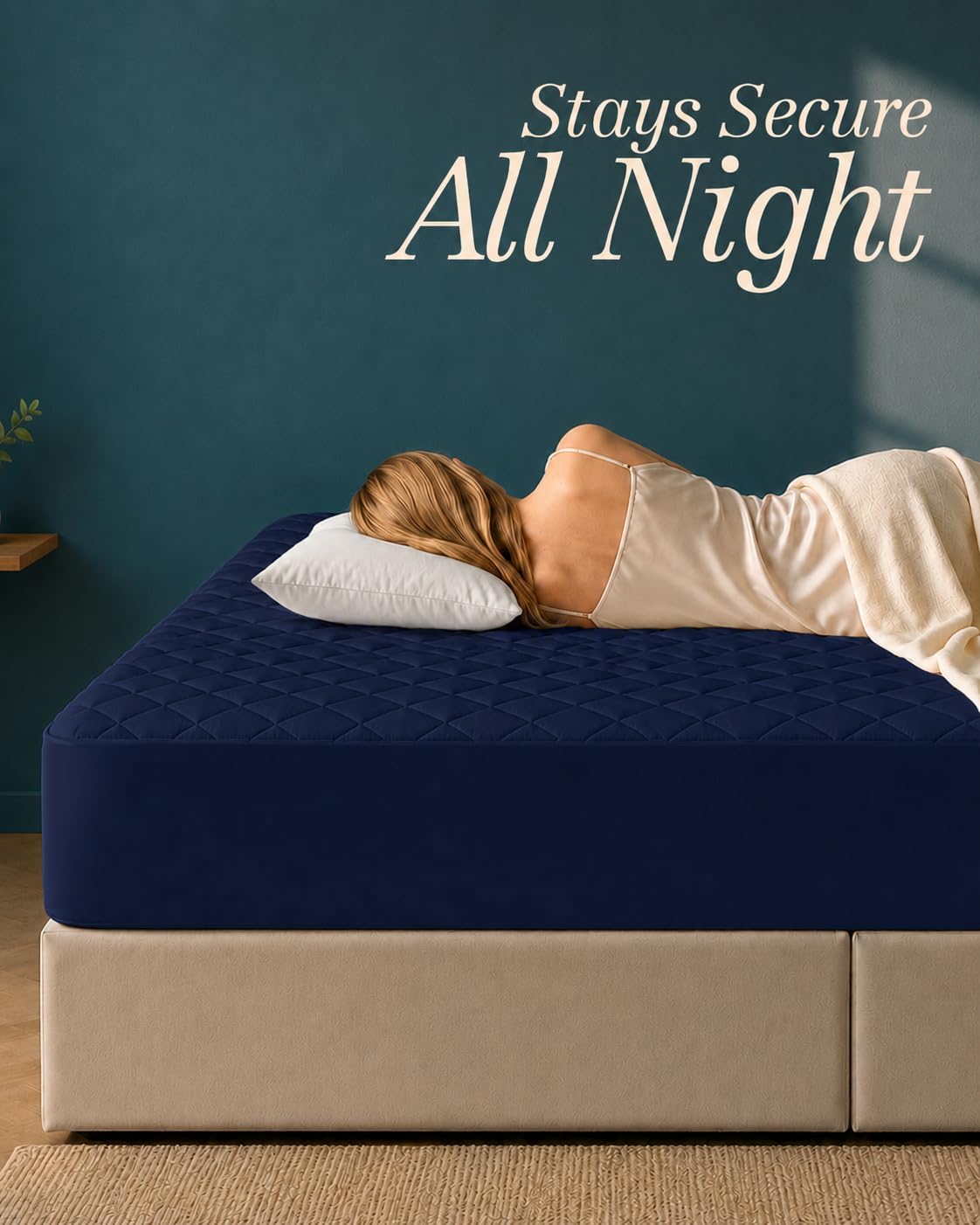 Queen Mattress Pad, Quilted Mattress Protector Topper fits 16" Deep Pocket