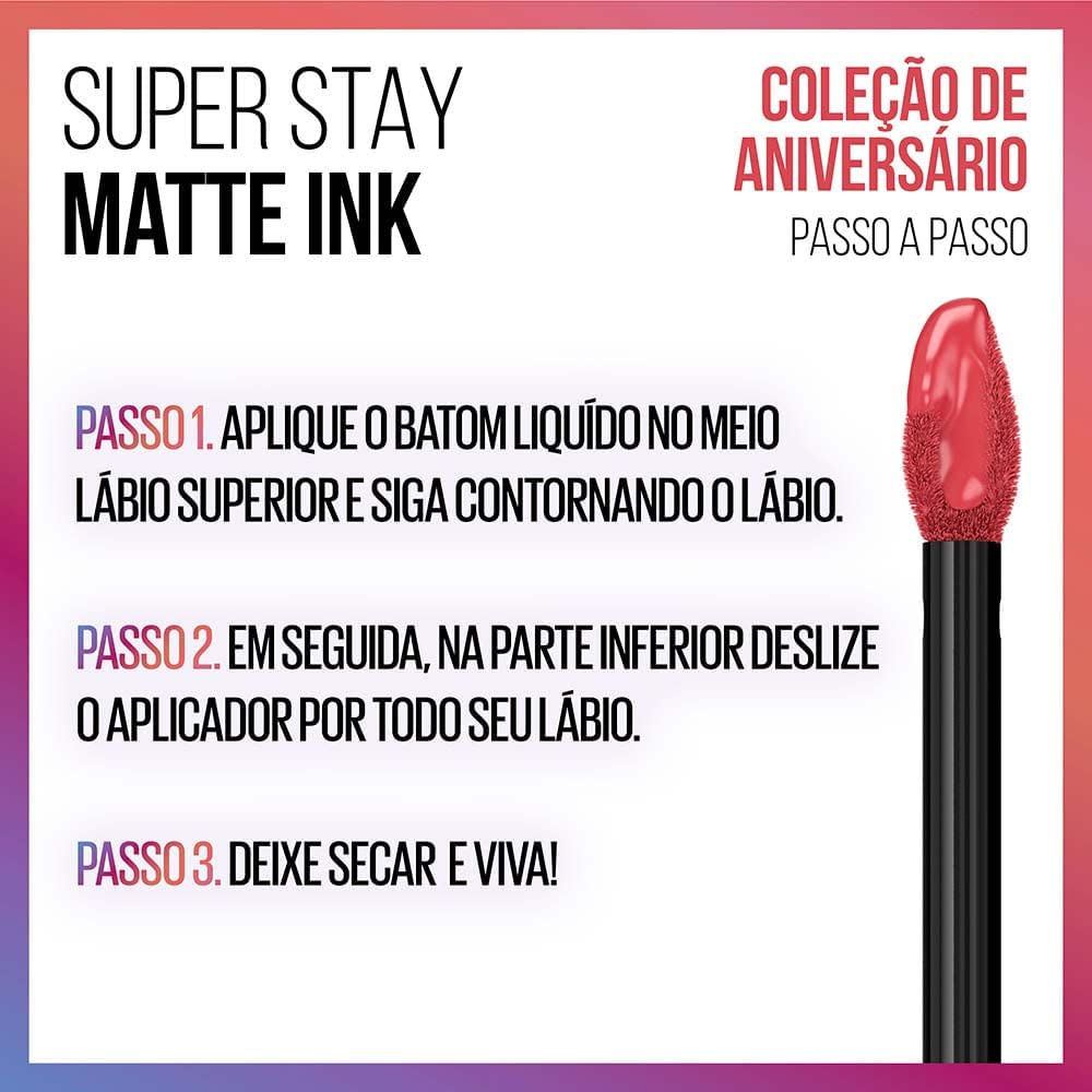 Maybelline Super Stay Matte Ink Liquid Lip Color, Moodmakers Lipstick Collection, Long Lasting, Transfer Proof Lip Makeup, Euphoric, 1 Count