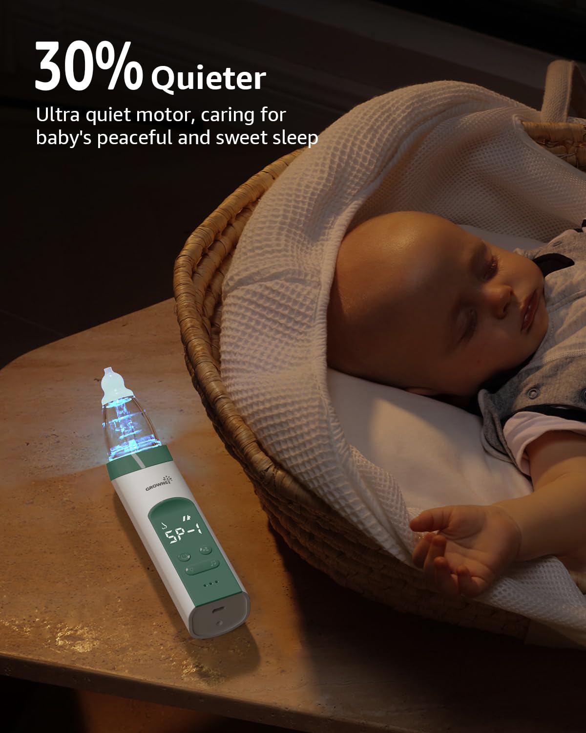 GROWNSY Baby Nasal Aspirator, Electric Nose Sucker, Powerful Suction,Grey