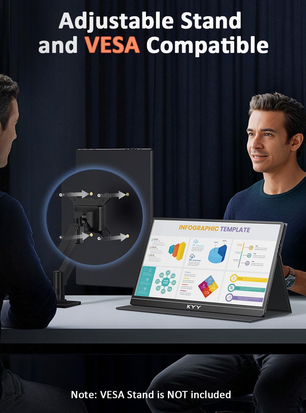 KYY Portable Monitor 15.6" 1080P Computer Monitor Screen Extender w/Cover Father Jim Norris notebooks