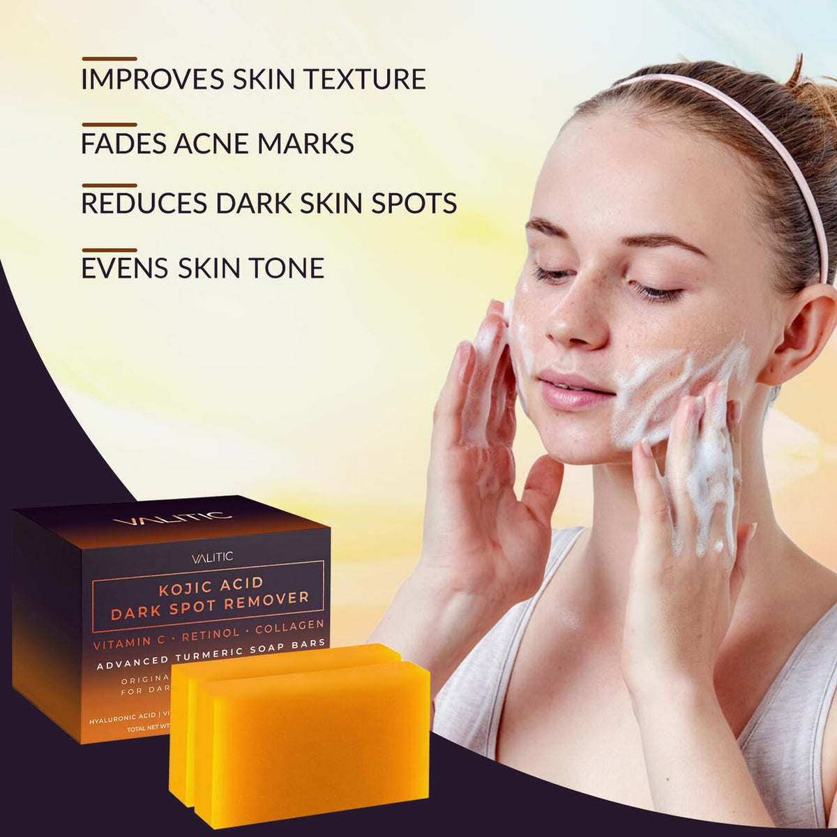VALITIC Kojic Acid Dark Spot Remover Soap Bars, Turmeric Bar Soaps 2 Pack Father Jim Norris notebooks