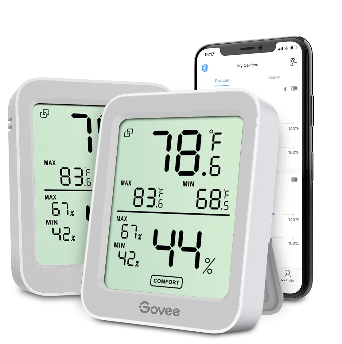 Govee Indoor Hygrometer Thermometer 2Pack H5075 with Bluetooth App Control Father Jim Norris notebooks
