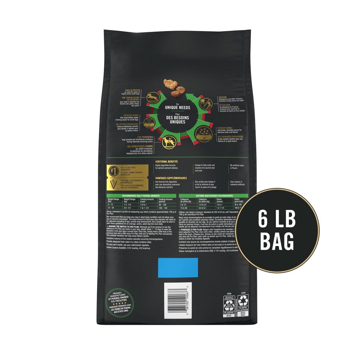 Purina Pro Plan Small Breed Dry Dog Food, Shredded Blend, 6 lb Bag