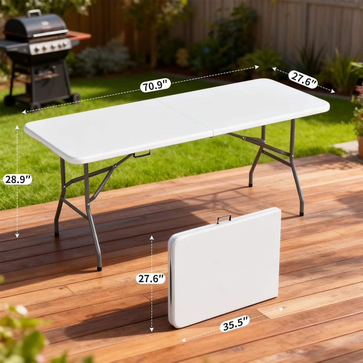 BestOffice | 6FT Folding Table | Black | Portable Plastic Table Father Jim Norris notebooks