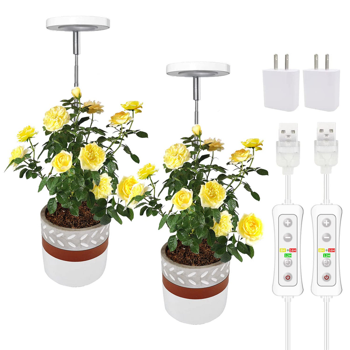 Yadoker 144 LEDs Full Spectrum Plant Grow Light for Indoor Plants,Height Adjustable, 6.3" Aluminum Housing,Automatic Timer with 8/12/16 Hours,10-Level Brightness,Black Plant Light with Base,2 Pack Father Jim Norris notebooks