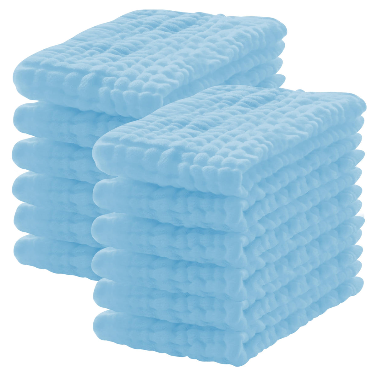 Lovely Care 12 Pack Muslin Burp Cloths 100% Cotton Muslin Cloths Large 20''x10'' Extra Soft and Absorbent Baby Burping Cloth - White