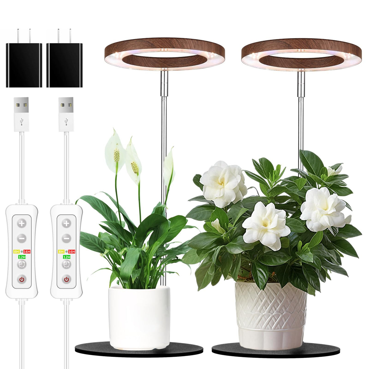 Yadoker 144 LEDs Full Spectrum Plant Grow Light for Indoor Plants,Height Adjustable, 6.3" Aluminum Housing,Automatic Timer with 8/12/16 Hours,10-Level Brightness,Black Plant Light with Base,2 Pack Father Jim Norris notebooks