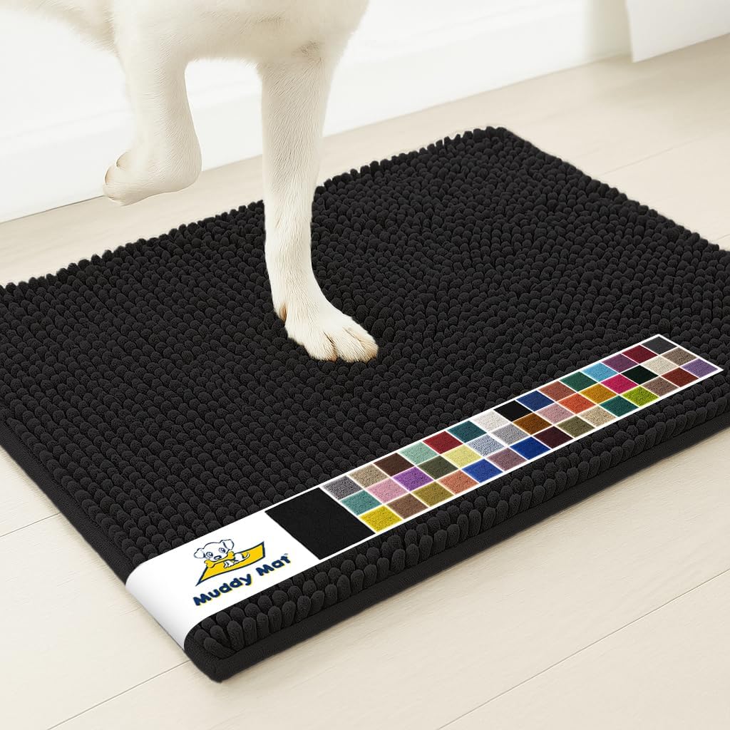 Muddy Mat® | Super Water Absorbent Door Mat Indoor, Microfiber Quick Dry Chenille Entryway Rug, Slip Resistant Front Door Mat, Indoor Mats for Entryway, Machine Washable Pet Rug, Grey 28"x18" Father Jim Norris notebooks