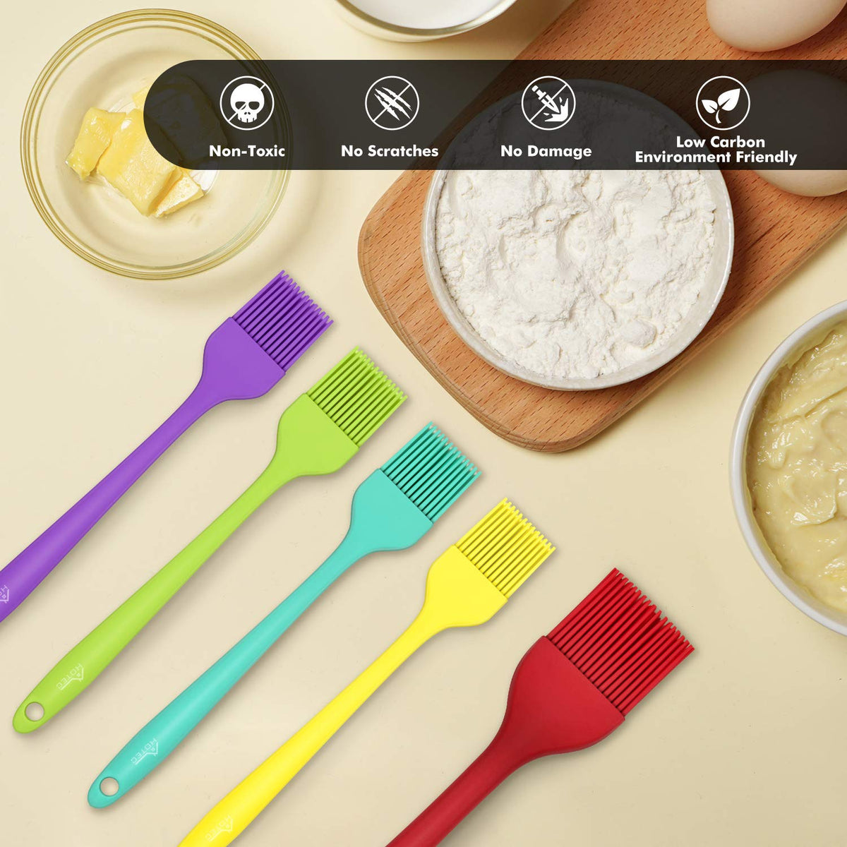 HOTEC Silicone Basting &Pastry Brushes BPA Free, Classic Blue 2 Father Jim Norris notebooks