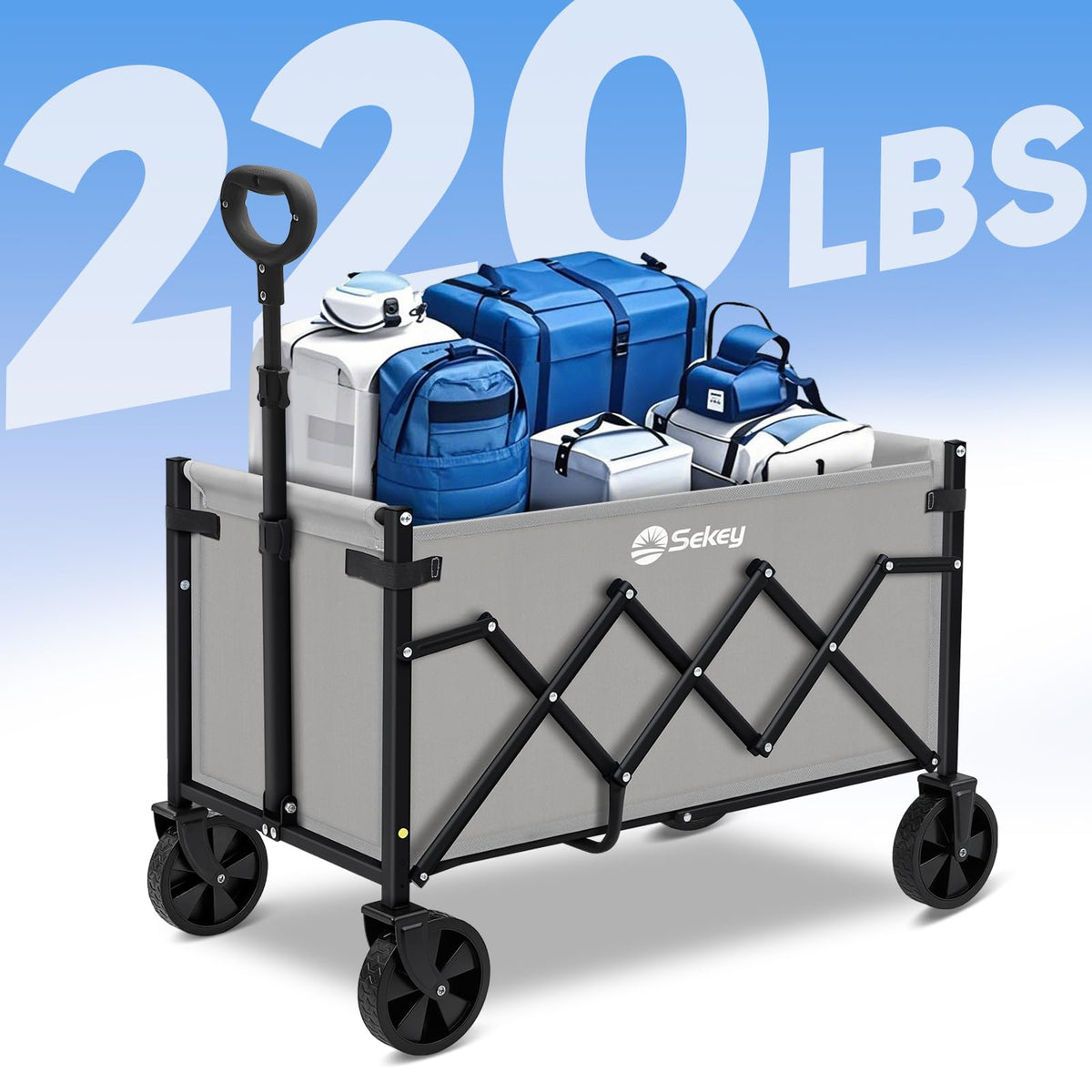 Sekey Lightweight Collapsible Wagon, 220 lb Capacity, Quick-Fold Cart Father Jim Norris notebooks