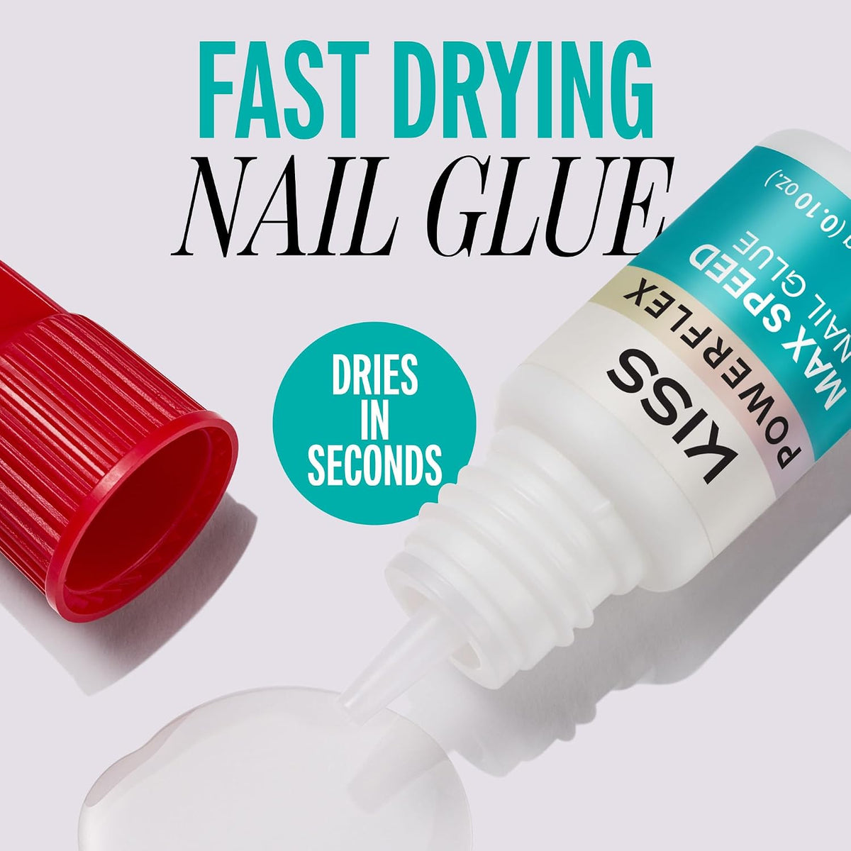 Kiss PowerFlex Nail Glue for Press Ons, Super Strong, Fast Drying Drop On