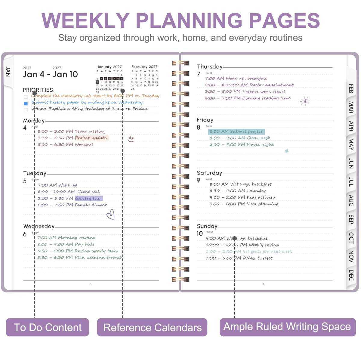 2027 Planner, Weekly and Monthly Calendar Planner Book, A5(6.3'' x 8.5'') Father Jim Norris notebooks