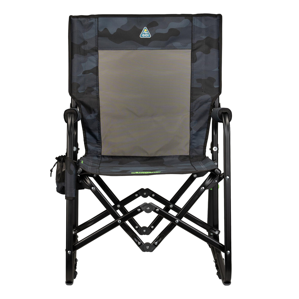 GCI Outdoor Freestyle Rocker XL with Side Table Camping Chair | Portable Folding Rocking Chair with Solid, Durable Armrests, Drink Holder & Comfortable Backrest — Black Father Jim Norris notebooks