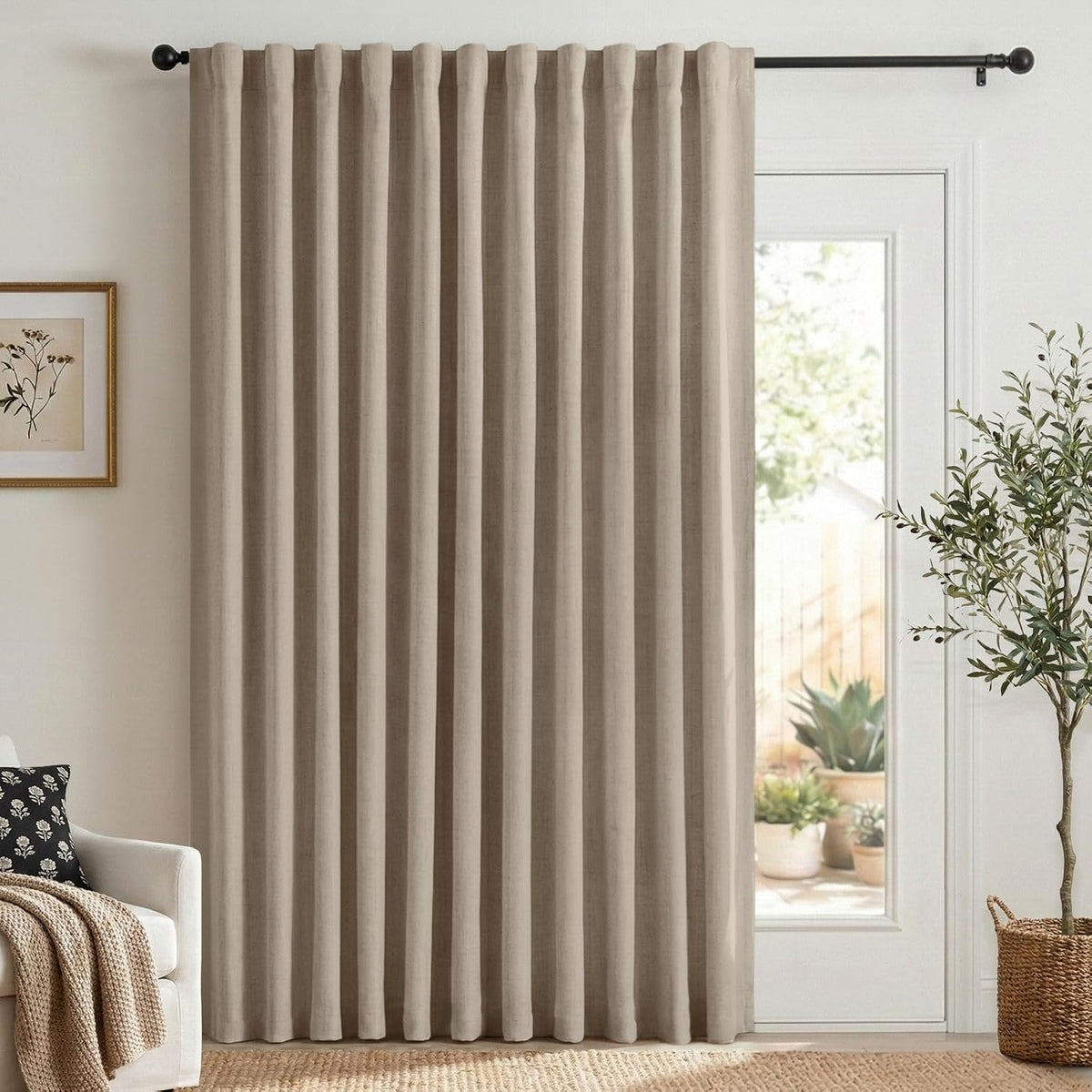 Blush Pink Total Blackout Sliding Door Curtains 96 Inches Long