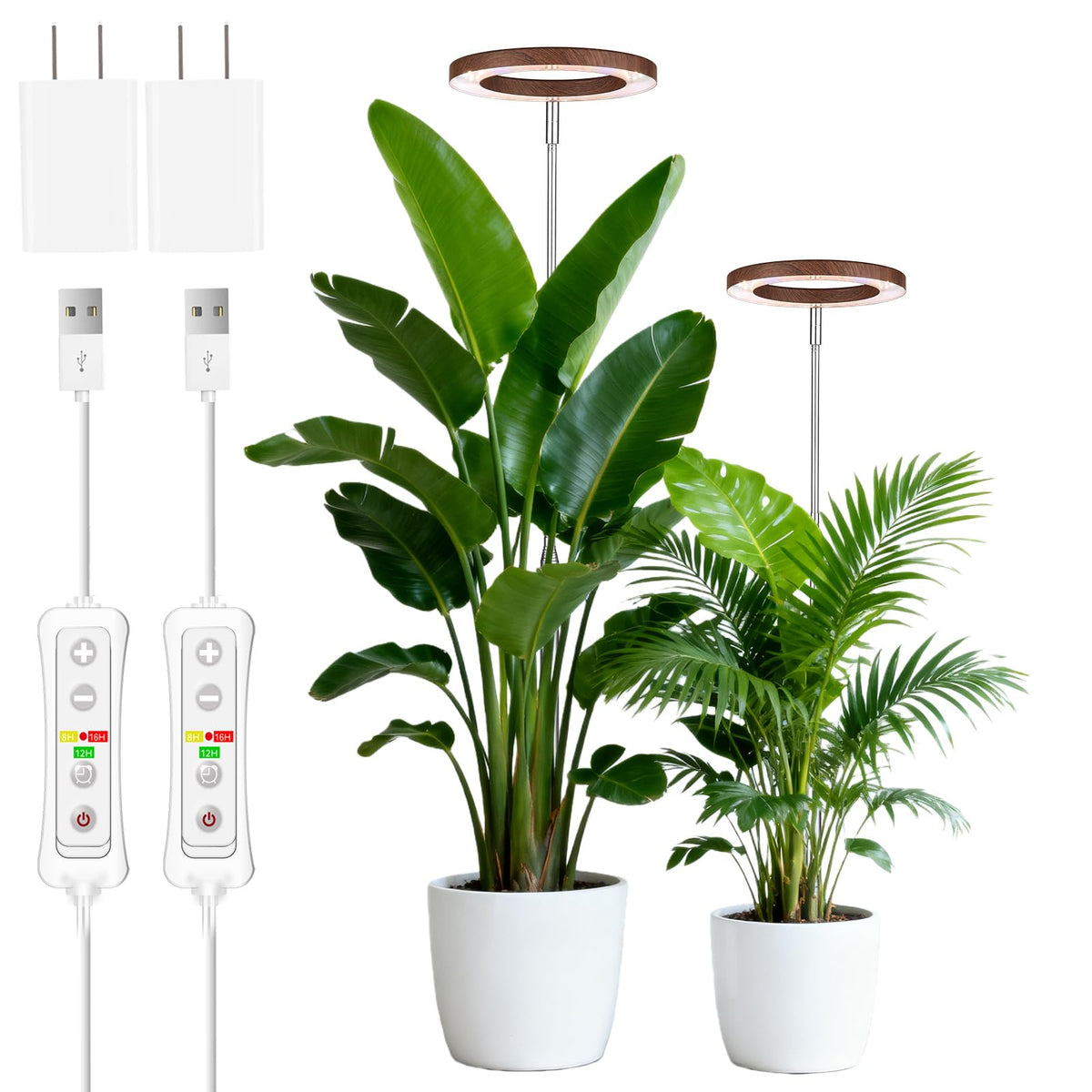 Yadoker 144 LEDs Full Spectrum Plant Grow Light for Indoor Plants,Height Adjustable, 6.3" Aluminum Housing,Automatic Timer with 8/12/16 Hours,10-Level Brightness,Black Plant Light with Base,2 Pack Father Jim Norris notebooks