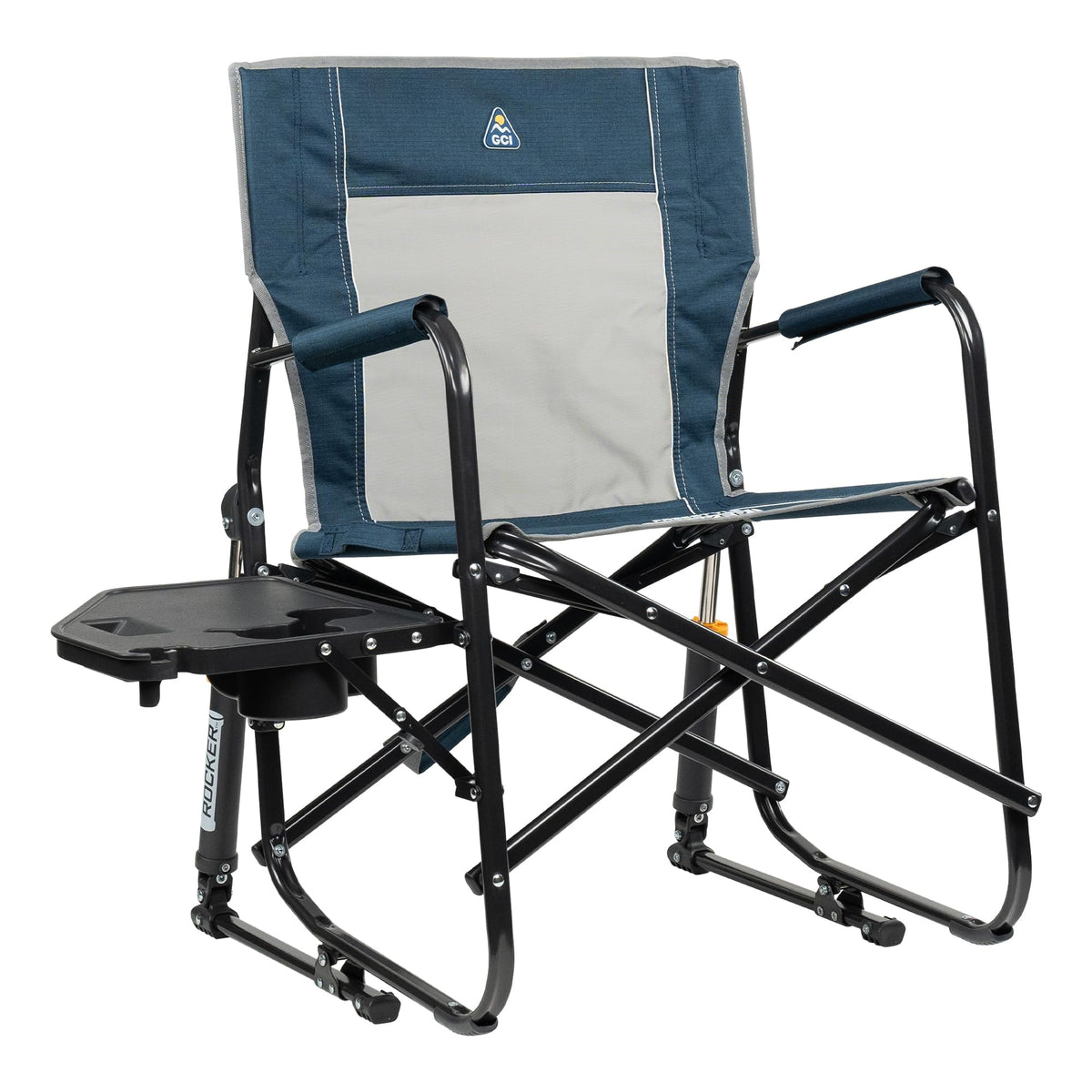 GCI Outdoor Freestyle Rocker XL with Side Table Camping Chair | Portable Folding Rocking Chair with Solid, Durable Armrests, Drink Holder & Comfortable Backrest — Black Father Jim Norris notebooks