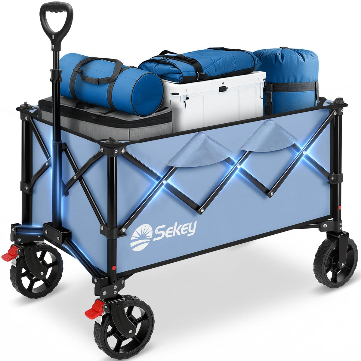 Sekey Lightweight Collapsible Wagon, 220 lb Capacity, Quick-Fold Cart Father Jim Norris notebooks
